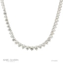 Colar Riviera Degradê 52 Brilhantes 7,67ct H VS2 com Corrente Elos Ovais 40cm 11,69g Ouro Branco e Amarelo 18k - Coleção Rivieras