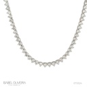 Colar Riviera Degradê 7 a 3pts 93 Brilhantes 4,88ct g VS1 Corrente Cartier 40cm 9,78g Ouro Branco 18k - Coleção Rivieras