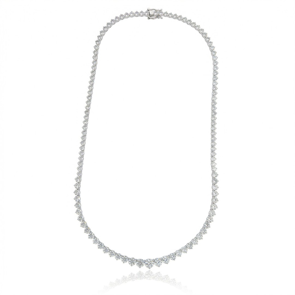 Colar Riviera Degradê 70pts a 10pts 115 Brilhantes 18,31ct g H VS1 VS2 VVS1 40cm 24,27g Ouro Branco 18k - Certificados EGL 1701774734/1701774431/1701784028/1701471021/1701779537 - Coleção Rivieras