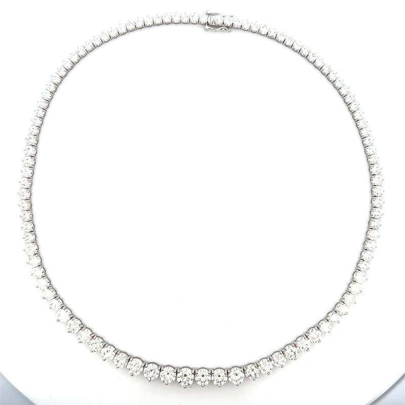 Colar Riviera Degrade Cartier 101 Brilhantes Total 25,68ct G VSS/VS 40CM 25,16G Ouro Branco 18K - EGL - Coleção Rivieras