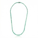 Colar Riviera Tulipa Degradê 124 Esmeraldas Colombianas 17,02ct 40cm 23,52g g Ouro Branco 18k - Coleção Rivieras