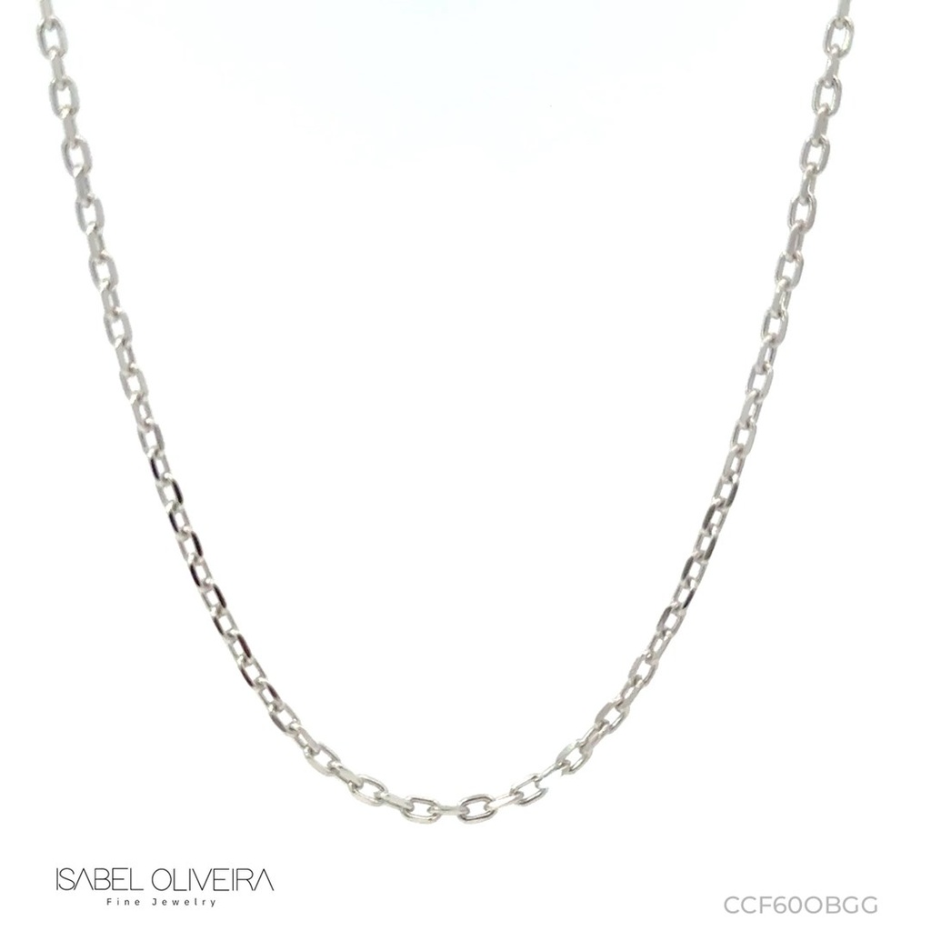 Corrente Cartier GG 60CM 8,0 a 8,60G Ouro Branco 18K - Coleçao Elos