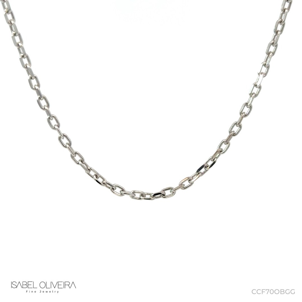Corrente Cartier GG 70CM 9,20 a 9,70G Ouro Branco 18K - Coleçao Elos