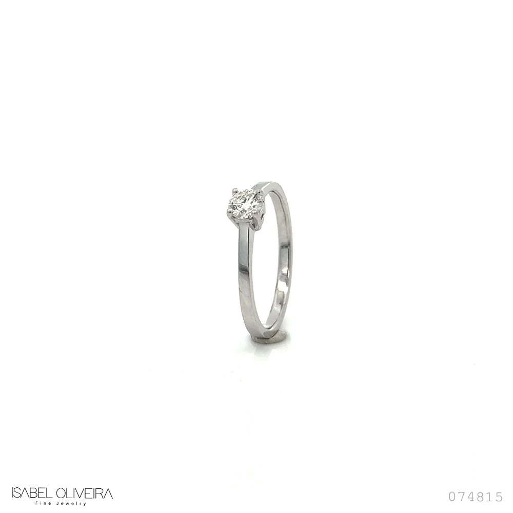 [074815] 30-Anel Solitário Brilhante 0,32ct H VS2 2,22g Ouro Branco 18k - Coleção Only You
