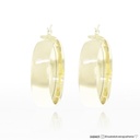 Argola Meia Cana 30mm Ouro Amarelo 18k