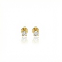 30-Brinco Solitário 2 Brilhantes 0,63ct H VS2 1,55g Ouro Amarelo 18k - Coleção Only You