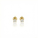 30-Brinco Solitário 2 Brilhantes 0,68ct Cor F VS1 2,0g Ouro Amarelo 18k - Coleção Only You
