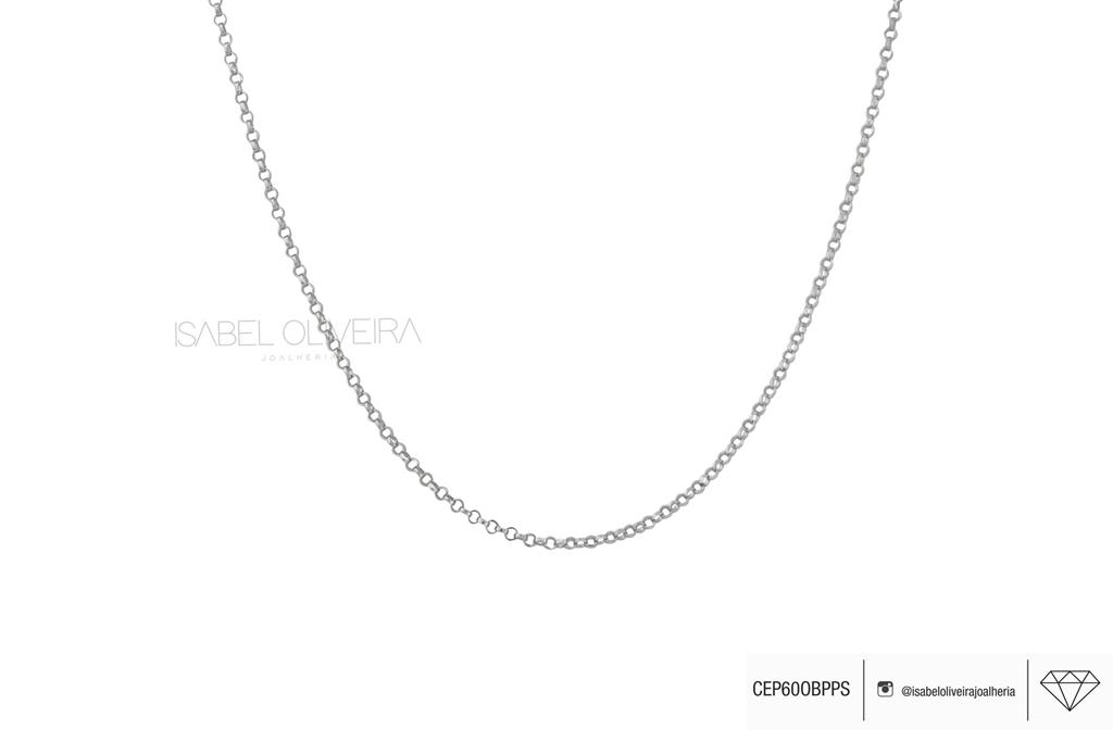Corrente Elo Portugues PP 60CM 1,90G Ouro Branco 18K - Coleçao Elos