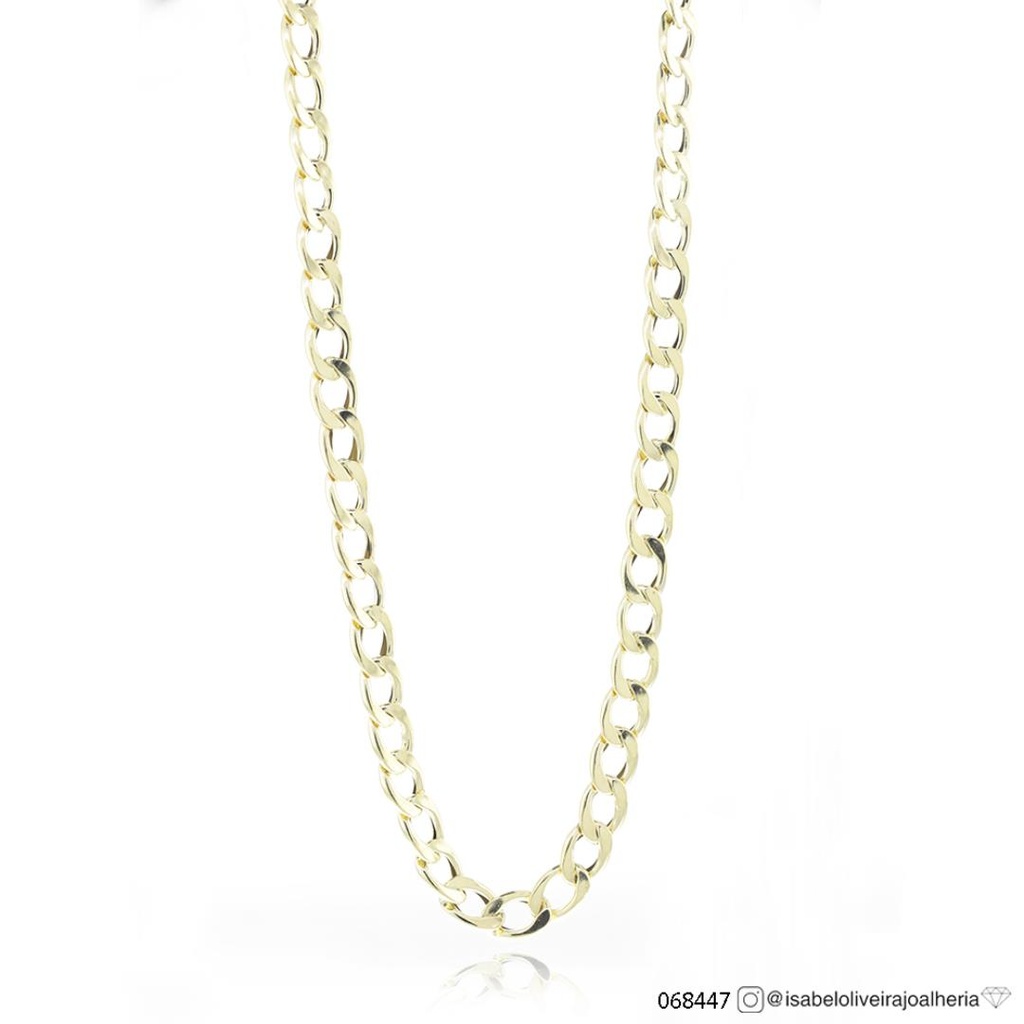 Corrente Elo Groumet 50cm Ouro Amarelo 18k