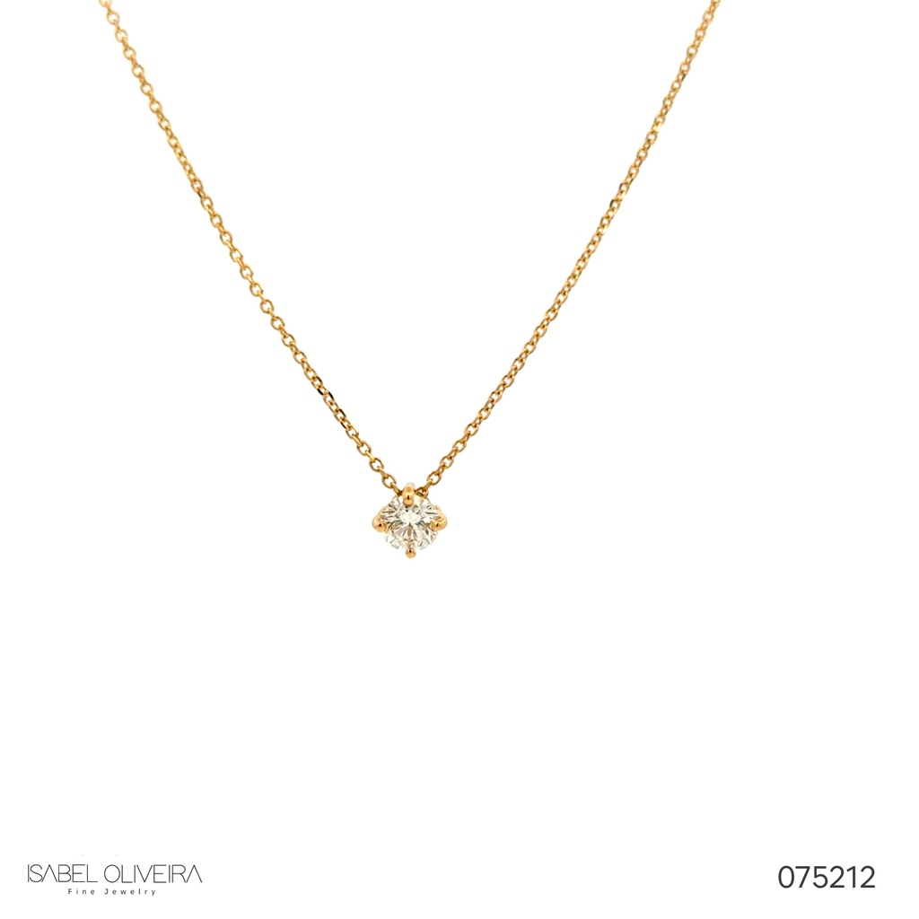 30-Colar Ponto de Luz Brilhante 0,31ct H VS2 Corrente Cartier 46cm 2,01g Ouro Amarelo 18k - Coleção Only You