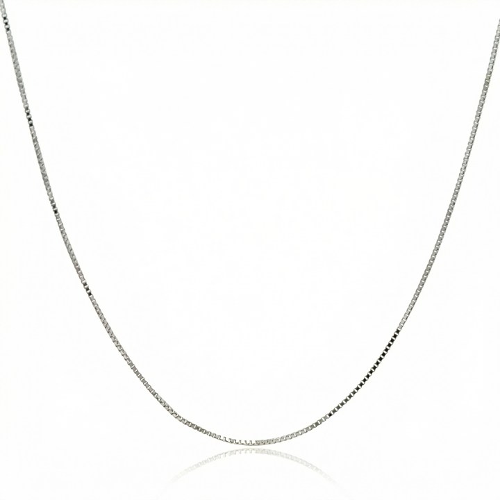 Corrente Veneziana P 45cm 1,30g a 1,40g Ouro Branco 18k - Coleção Elos