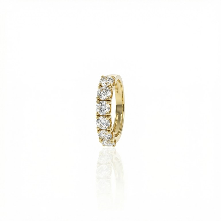 30-Meia Aliança 6 Brilhantes 1,88ct 5,46g Ouro Amarelo 18k - Coleção Soulmates