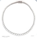 CRBOT5678BG-COLAR Riviera Degrade Cravaçao Invisivel 329 Brilhantes 9,67CT 35,26G VS1 com Extensor Bolinha 40CM 35,26G Ouro Branco 18K - Coleçao Botao