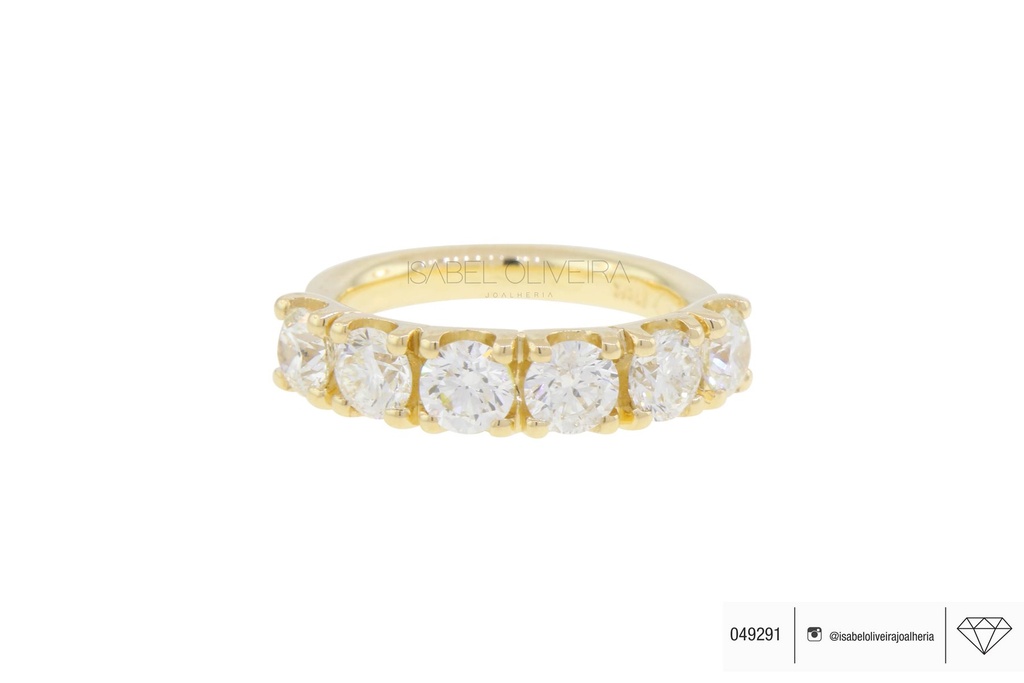 30-Meia Aliança 6 Brilhantes 1,88ct 5,90g Ouro Amarelo 18k - Coleção Soulmates