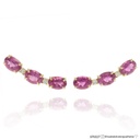 Earcuff 6 Rubelitas Ovais 4,69ct com Diamantes em Ouro Amarelo 18k