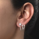 Earcuff Elos com Botao 106 Brilhantes 0,99CT 4,16G Ouro Branco 18K - Coleçao Botao