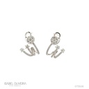 Earcuff Elos com Botao 106 Brilhantes 0,99CT 4,16G Ouro Branco 18K - Coleçao Botao