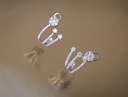 Earcuff Elos com Botao 106 Brilhantes 0,99CT 4,16G Ouro Branco 18K - Coleçao Botao