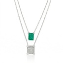 Escapulário Esmeralda Colombiana 1,24ct Cruz 14 Brilhantes 0,14ct J SI1 3,72g Ouro Branco 18k - Coleção Escapulário Premium