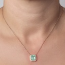 Escapulario Sagrado Coraçao de Jesus Esmeralda Colombiana Octogonal 3,47CT 55 Brilhantes 0,62CT G VS1 60CM 7,57G Ouro Amarelo 18K - Coleçao Escapulario Premium