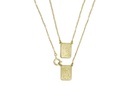 ESCDU48AP-Escapulário Infantil Face Dupla Retangular 9x12mm Sagrado Coração de Jesus e Nossa Sra Carmo Corrente Cartier 48cm 3,10g a 3,30g Ouro Amarelo 18k - Coleção Escapulário