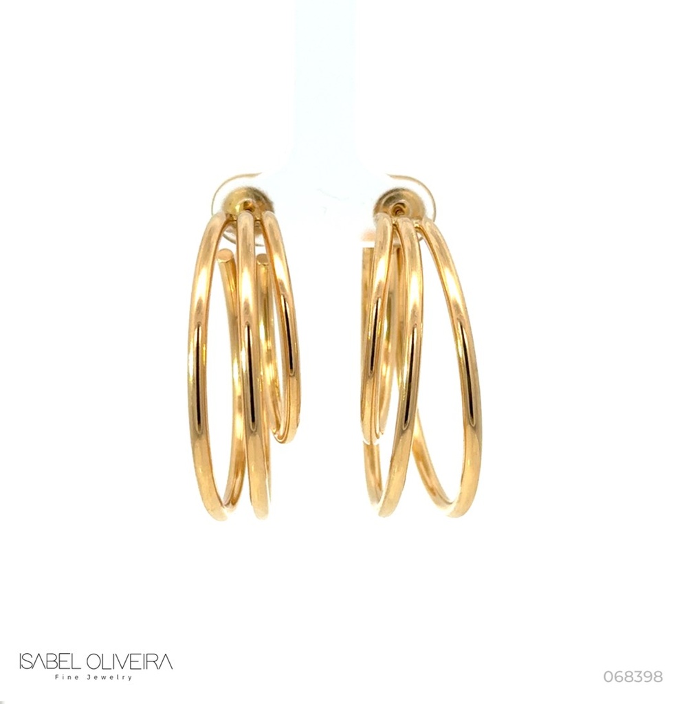 [068398] 35-ARGOLA OCA ABERTA 3 FIOS REDONDOS DEGRADEE 2,0MM 8,03G OURO AMARELO 18K - COLEÇAO ARGOLAS DAILY