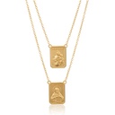ESCDU60AM-Escapulário Face Dupla Retangular 12x17mm Sagrado Coração de Jesus e Nossa Sra Carmo Corrente Cartier 60cm 7,48g Ouro Amarelo 18k - Coleção Escapulário
