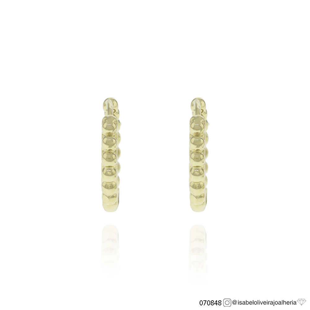 [070848] G-Argola Lisa 10mm Bolinha 0,92g a 0,94g Ouro Amarelo 18k - Coleção Kids
