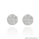 Brinco Botão 10mm com 14 Diamantes 1,64ct em Ouro Branco 18k