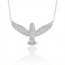 G-Colar Espirito Santo 172 Brilhantes 0,94CT H VS2 8,05G Ouro Branco 18K - Coleçao Fe Santos