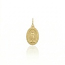 G-Medalha Oval Nossa Senhora das Gracas Oval 16X23MM 2,80G Ouro Amarelo 18K - Coleçao Fe Santos