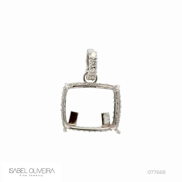 Garra Pingente Tira e Poe 57 Brilhantes 1,06ct g VS1 6,79g Ouro Branco 18k