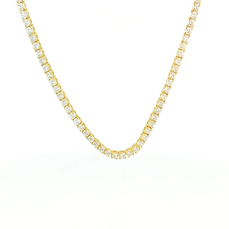 4.5-Colar Riviera 95 Brilhantes 3,92ct com Extensor Bolinha 45cm 17,736g Ouro Amarelo 18k - Coleção Rivieras