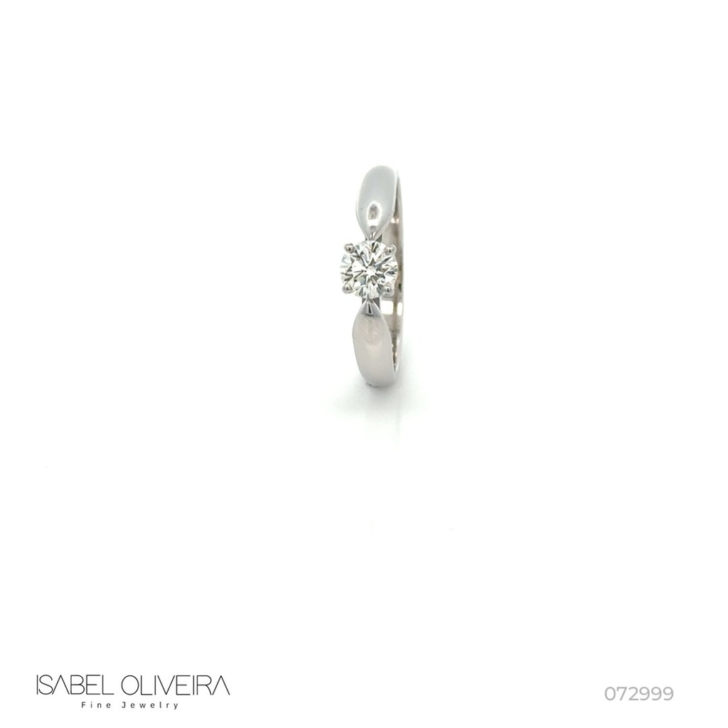 40-ANEL Solitario 1 Brilhante 0,42CT Egl 1701474024 G VS1 2,25G Ouro Branco 18K - Coleçao Only You