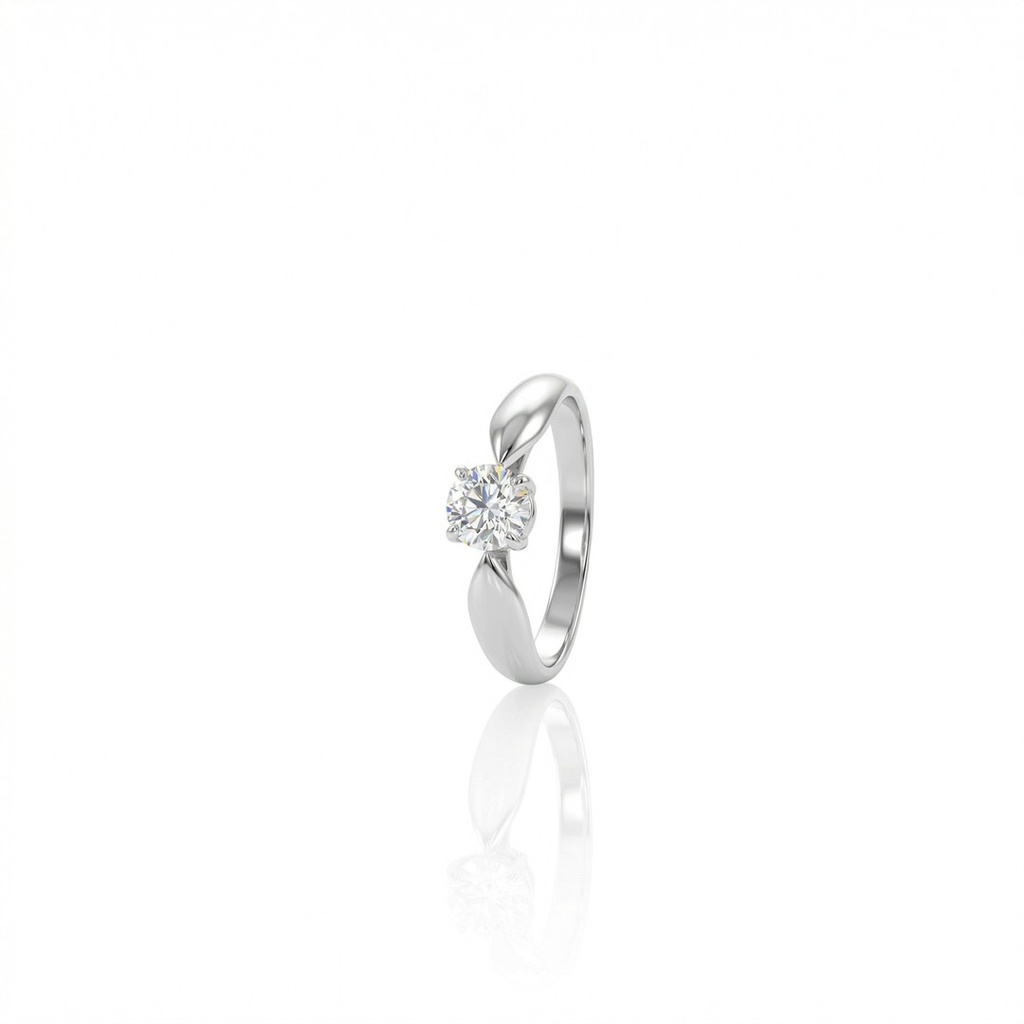 [072999] 40-Anel Solitário 1 Brilhante 0,42ct EGL 1701474024 g VS1 2,30g Ouro Branco 18k - Coleção Only You