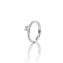 40-ANEL SOLITARIO BRILHANTE 0,40CT G VS1 16 BRILHANTES 0,25CT H VS2 1,95G OURO BRANCO 18K - EGL 1701777636 - COLEÇAO ONLY YOU