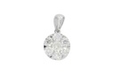 Pingente Botão 8mm com 7 Diamantes 0,51ct em Ouro Branco 18k