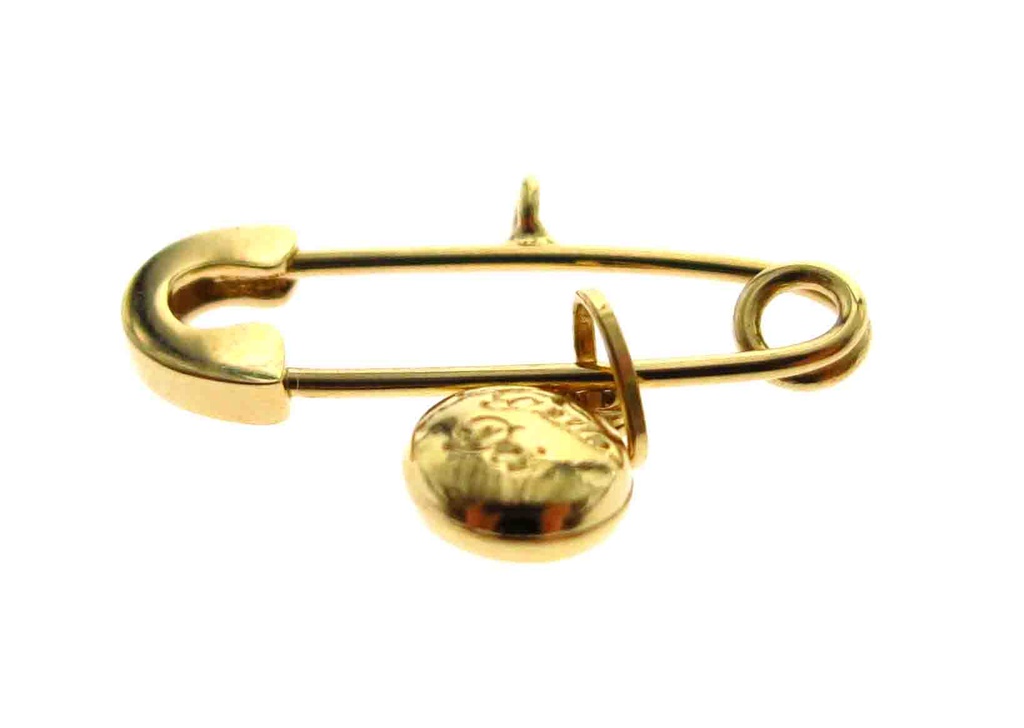 M-Alfinete Liso 22mm 1,20g Ouro Amarelo 18k - Coleção Kids