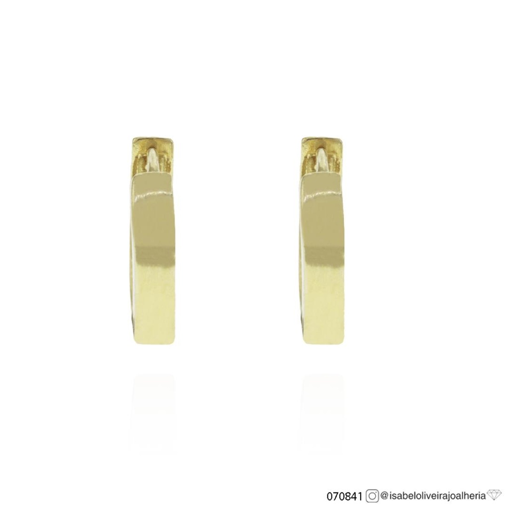 [070841] M-Argola Lisa 9,51mm Fio Quadrado 1,25g a 1,30g Ouro Amarelo 18k - Coleção Kids