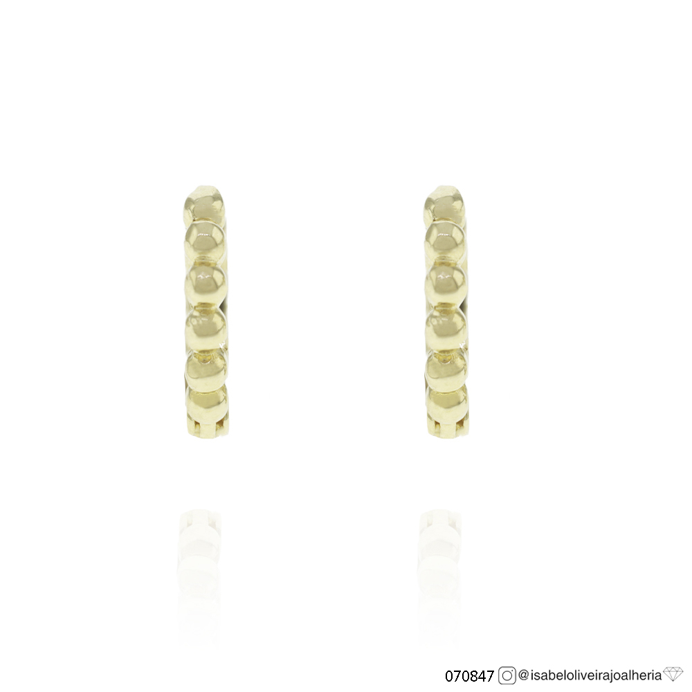 [070847] M-Argola Lisa 9mm Bolinha 0,86g Ouro Amarelo 18k - Coleção Kids