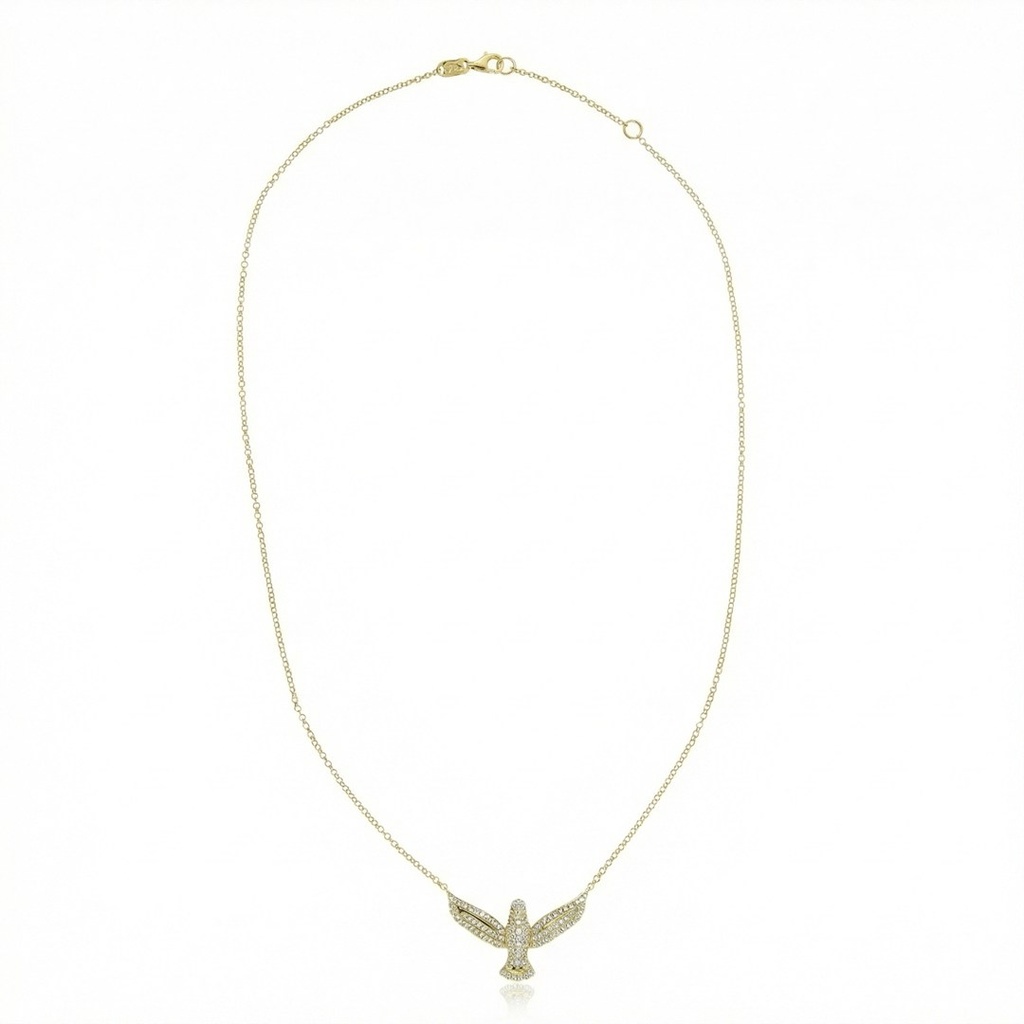 [075942] M-Colar Espírito Santo 127 Brilhantes 0,53ct g VS1 5,54g Ouro Amarelo 18k - Coleção Fe Santos