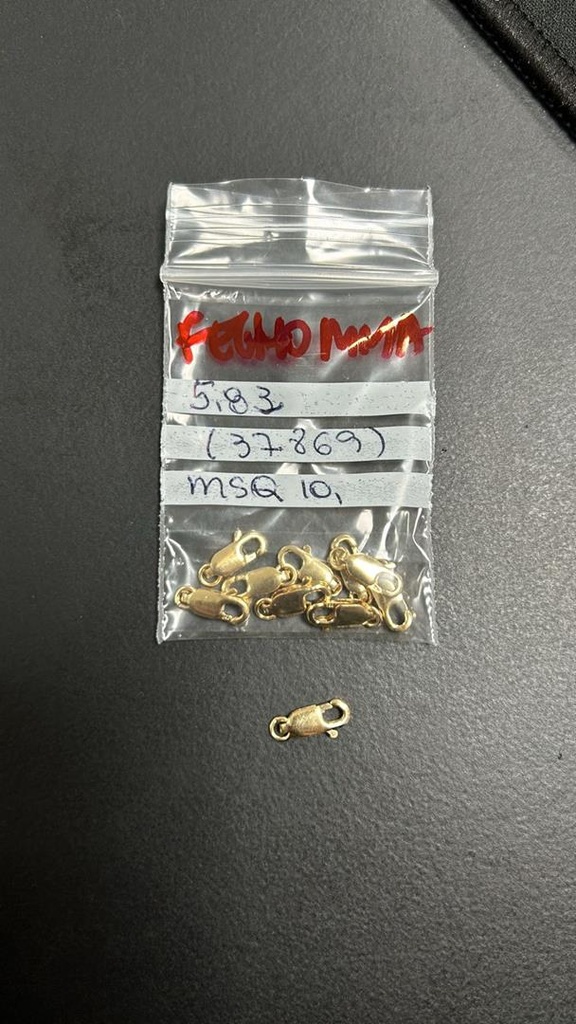 M-Fecho Mosquetão 10x4mm 0,60g Ouro Amarelo 18k