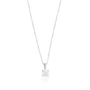 40-Colar Ponto de Luz Brilhante 0,40ct Corrente Veneziana 45cm 2,29g Ouro Branco 18k