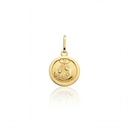 Medalha Redonda Batismo 8,80mm 0,60g Ouro Amarelo 18k - Fe Santos