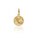 Medalha Redonda Lembrança de Crisma 8,70mm 0,60g Ouro Amarelo 18k - Coleção Fe Santos