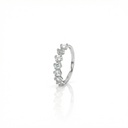 MEIA ALIANÇA 35 DIAMANTES TRAPEZIOS 0,23CT 28 BRILHANTES 0,05CT 1,86G OURO BRANCO 18K - COLEÇAO ONASSIS