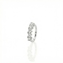 MEIA ALIANÇA 5 DIAMANTES CORAÇAO 1,65CT G VS1 3,70G OURO BRANCO 18K - COLEÇAO SOULMATES