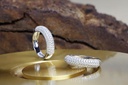 Meia Aliança 5 Fileiras Pavê 87 Brilhantes 1,01ct g VS1 3,84g Ouro Branco 18k - Coleção Pavê