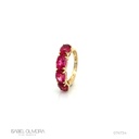 Meia Aliança Dedinho 4 Rubelitas Oval 3,34CT 3,10G Ouro Amarelo 18K - Coleçao Rubelita