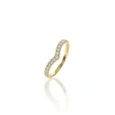 MEIA ALIANÇA V 15 BRILHANTES 0,32CT 1,67G OURO AMARELO 18K - COLEÇAO SOULMATES